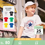 Converse 匡威兒童裝男童短袖t恤夏季新款打底大童透氣小女孩半袖運動(dòng)T恤 白色-(偏寬松)中性 140 /68 【建議身高128-140cm】