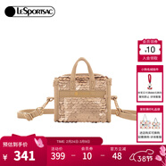 LeSportsac樂(lè )播詩(shī)新款CLASSIC系列時(shí)髦魚(yú)鱗片精致零錢(qián)包小斜挎包 啞光香檳色亮片