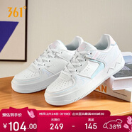 361°運動(dòng)女鞋春夏季學(xué)生復古厚底增高小白休閑板鞋子女682116601F-8