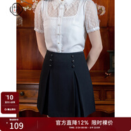固執（OBSTINATE）【特價(jià)】學(xué)院風(fēng)百褶裙女裝夏季新款黑色小個(gè)子百搭顯瘦A字半身裙 黑色 XL 175/76A