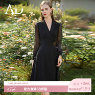 AD新中式連衣裙女遮肉顯瘦接拼西裝長(cháng)袖裙子正式場(chǎng)合國風(fēng)春季 連衣裙 S