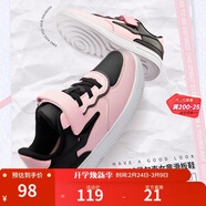 鴻星爾克童鞋兒童板鞋男童女童小白鞋秋季輕便透氣休閑運動(dòng)鞋百搭休閑 水紅/正黑 -偏小1碼 34