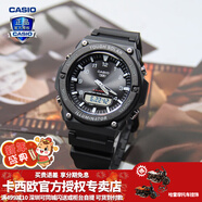 卡西歐（CASIO） 男表女表卡西歐手表男女情侶表學(xué)生時(shí)尚運動(dòng)表太陽(yáng)能雙顯電子表 AQ-S820W-1AVPF黑豹 太陽(yáng)能