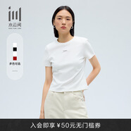 水云間女裝 基礎款圓領(lǐng)修身簡(jiǎn)約休閑短袖T恤春季新款 本白-短款 M