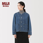 MUJI女式 木棉混 牛仔夾克 女外套長(cháng)袖25年冬季 女裝上衣 BD112A5A 淺藍色 L （165/88A）