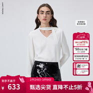 朗姿【朗姿Basic衣櫥】明星同款法式襯衫氣質(zhì)襯衣長(cháng)袖上衣秋季新款女 白色 XL