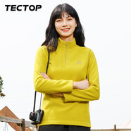 探拓（TECTOP）抓絨衣 戶外加厚保暖女抓絨衣純色立領(lǐng)半開衫柔軟舒適抓絨衣 WZRY034 女款姜黃色 3XL