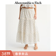 Abercrombie & Fitch美式波西米亞風(fēng)壓褶波點(diǎn)棉質(zhì)蕾絲半身裙26春新款女裝143-6193 波點(diǎn) XXS (160/60A)