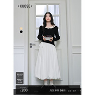 闊色黃色長(cháng)袖針織衫內搭2025秋冬季新款女裝藍色上衣毛衣打底衫 黑色 L