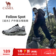 駱駝（CAMEL）追光復古慢跑步男鞋山系戶(hù)外運動(dòng)鞋 K13C09L7034 淺灰/黑/沉綠 40