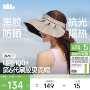 蕉下（beneunder）遮陽(yáng)帽子女黑膠貝殼防曬帽男太陽(yáng)帽便攜空頂帽大帽檐全臉遮陽(yáng) 灰