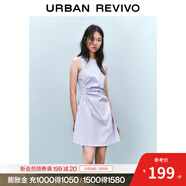 UR2025春季新款女摩登氣質(zhì)褶皺收腰顯瘦無(wú)袖連衣裙UYY750030 淡紫 L