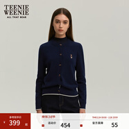 Teenie Weenie小熊女裝簡(jiǎn)約針織衫女秋冬針織開(kāi)衫罩衫短外套上衣 藏青色 S (160)