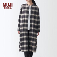 MUJI MUJI 女式 新疆棉法蘭絨 立領(lǐng)連衣裙 BCL24C0A 灰色X格子 XS-S
