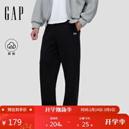 蓋璞（GAP）男女裝2025秋季新款膠印logo松緊腰抓絨寬松衛褲長(cháng)褲786440