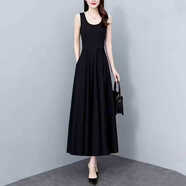 弗依郝無(wú)袖連衣裙背心長(cháng)裙女夏雪紡打底裙大碼胖MM寬松顯瘦氣質(zhì)內搭吊帶 7565長(cháng)款(單層) 2XL