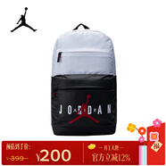 Jordan【京東奧萊】AJ喬丹雙肩學(xué)生書(shū)包 大容量隔層 拼接系列雙肩包背包 黑白拼接