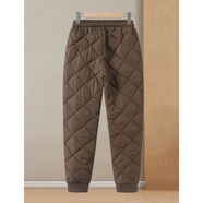 代勒中老年女棉褲秋冬新款松緊腰夾棉保暖休閑褲媽媽裝高腰哈倫褲 咖啡色 XL 100斤以?xún)?
                                         title=