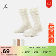 耐克喬丹圣誕系列大童假日風(fēng)禮盒裝中筒運動(dòng)襪(3雙)JORDAN IQ3376 110淡象牙白 均碼 5-7