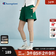 Champion冠軍短褲女2025春季新款學(xué)院風(fēng)運動(dòng)褲美式潮流短衛褲熱褲 綠色 S