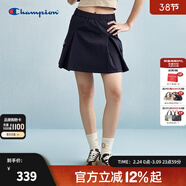 Champion冠軍短裙2025春季新款百褶校園A字裙休閑純色半裙潮 藏青色 L