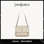 YSL圣羅蘭 女士NIKI中號復古皮革手袋 復古白 U