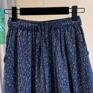 實(shí)拍2025新款休閑百搭慵懶顯瘦復古碎花寬松高腰闊腿哈倫褲女 圖片色 M