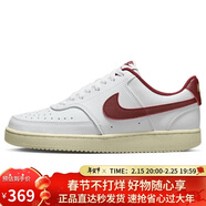 耐克NIKE女休閑鞋板鞋COURT VISION新年紅運動(dòng)鞋DH3158-106白深紅35.5