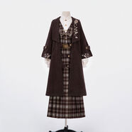 秋冬穿搭套裝女加厚毛呢衣外套學(xué)院風(fēng)學(xué)生中式長(cháng)款內搭衣裙 襯衣+衣裙+衣含腰帶 S S