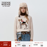 Teenie Weenie小熊女裝毛衣冬簡(jiǎn)約學(xué)院風(fēng)休閑圓領(lǐng)寬松通勤毛針織衫 象牙白 M 165