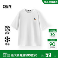 森馬（Semir）【多彩涼感T】短袖t恤女夏中長(cháng)款寬松舒適刺繡上衣109324100007