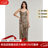 GUESS蓋爾斯女士連衣裙高級感性感豹紋開(kāi)叉吊帶長(cháng)裙多彩色夏季2025新款 多彩色 XL