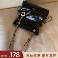 南風(fēng)Chio2nd摩登晚宴托特包包女款秋精致斜挎小包黑色時(shí)髦通勤鏈條包 黑色小號