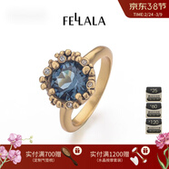 翡拉拉（fellala）靈石復古氣質(zhì)耳環(huán)人造水晶耳釘女原創(chuàng  )小眾設計高級感耳飾新年禮物 靈石戒指M