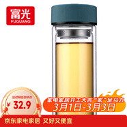 富光 男女士雙層玻璃杯 高硼硅泡茶杯 茶水分離水杯帶茶隔杯子500ml