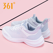 361°女鞋 跑步鞋女運動(dòng)鞋春夏季361度女鞋網(wǎng)面休閑鞋透氣軟底旅游鞋子 361度白/淺灰紫230F 40