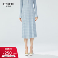 深呼吸DEEP BREATH女裝羊毛針織開(kāi)衫松緊腰半裙套裝A400657 A200163 藍白-半裙 M (3)