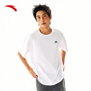 安踏（ANTA）多彩T | 短袖T恤男女夏季圓領(lǐng)上衣情侶同款吸濕排汗寬松休閑短T 【經(jīng)典logo】純凈白8103-7 3XL 男190/女185