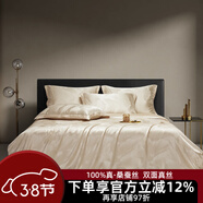 枕水人家 寬幅雙面真絲提花四件套 100%桑蠶絲套件 絲綢被套 婚慶真絲床品 玉盞合歡 床單款 （被套200*230cm）