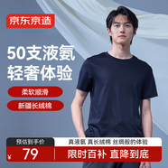京東京造液氨抗皺t恤男士t恤純棉打底衫內搭白小T春季衣服短袖新年藏青2XL