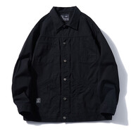 古先森工裝夾克男寬松大碼秋冬款男士休閑外套男生褂子上衣服男裝外套潮 黑色004 2XL 【體重180-200斤】