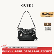 GUSKI法國奢侈品牌2026年甄選植鞣皮單肩斜挎女包生日女神節婦女節禮物 斑點(diǎn)黑【Spotted Black】 送女友送老婆送媽媽紀念日禮物