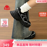 卡帕（Kappa）女鞋春季運動(dòng)鞋子女款厚底增高老爹鞋休閑跑步鞋女 黑色 35
