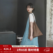 茵曼（INMAN）天絲涼感漢麻抗菌牛仔連衣裙兩件套裝2026夏女裝休閑背帶長(cháng)裙子 牛仔藍 S