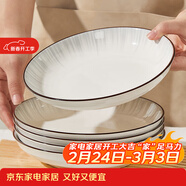 尚行知是碗飯碗家用碗盤(pán)餐具陶瓷釉下彩盤(pán)子菜碟面碗北歐微波爐用2026新款 8英寸盤(pán)子-1個(gè)