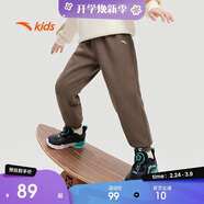 安踏兒童褲子男女小童冬季加絨保暖針織運動(dòng)長(cháng)褲A72447703
