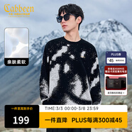 卡賓男裝 小呢絨針織衫2024秋冬新款寬松線(xiàn)衫上衣潮流街頭H 煤黑色01 2XL /185/54