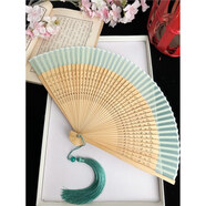 古風(fēng)扇子折扇女扇高檔復古風(fēng)小夏季雕刻花純色雪紡半透旗袍舞蹈扇 汐顏 跳舞扇