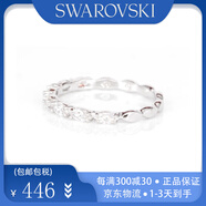 施華洛世奇（SWAROVSKI）單排鉆戒指女簡(jiǎn)約指環(huán)七夕生日禮物女送老婆 銀色52碼5366579