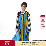 幻走（MOVEUP）2025秋季新款.FUN系列圓領(lǐng)趣味豎條紋撞色針織連衣裙 漿果紅 M